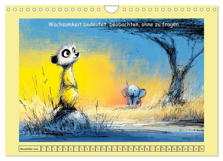 Produktbild: Kleine W&auml;chter. Erdm&auml;nnchen und Weisheiten (Wandkalender 2026 DIN A4 quer), CALVENDO Monatskalender
