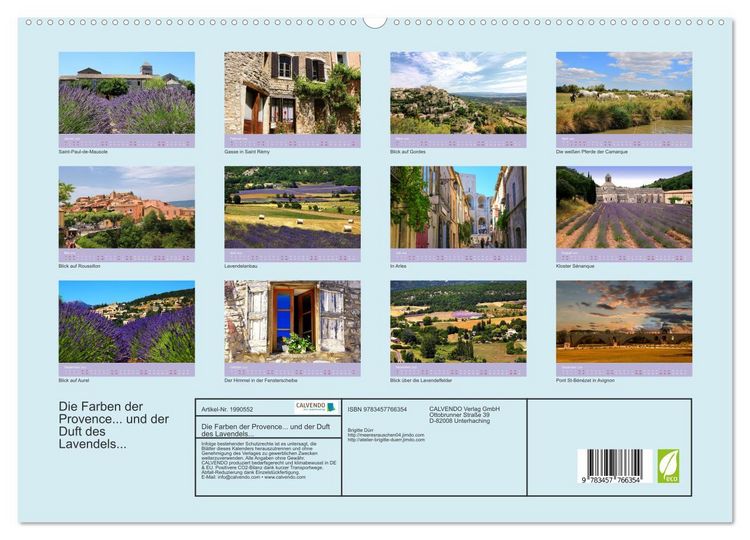 Produktbild: Die Farben der Provence... und der Duft des Lavendels... (hochwertiger Premium Wandkalender 2026 DIN A2 quer), Kunstdruck in Hochglanz
