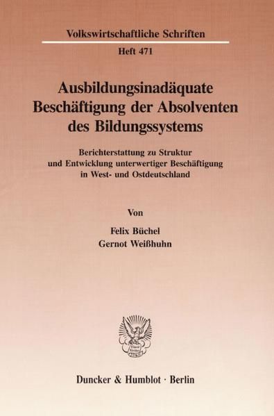 Produktbild: Ausbildungsinad&auml;quate Besch&auml;ftigung der Absolventen des Bildungssystems.