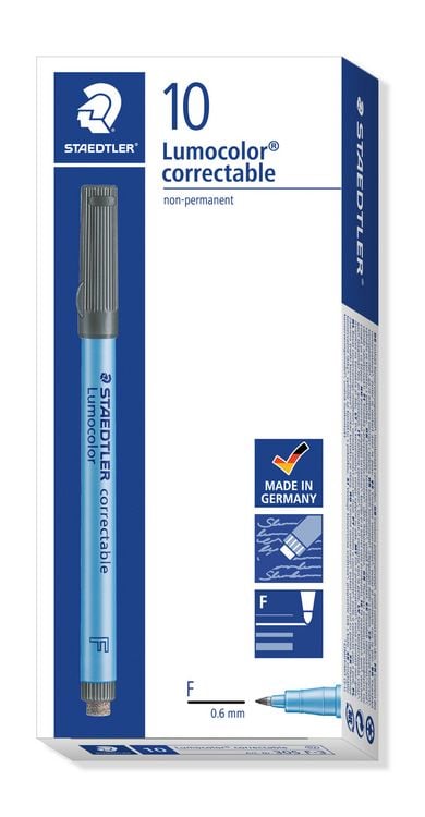 Produktbild: STAEDTLER Universalstift Lumocolor correctable 305 trocken abwischbar, blau F