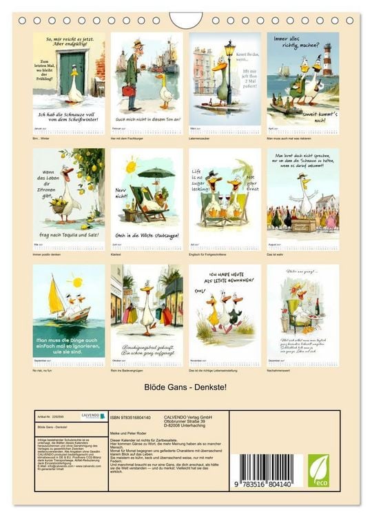 Produktbild: Bl&ouml;de Gans - Denkste! (Wandkalender 2027 DIN A4 hoch), CALVENDO Monatskalender