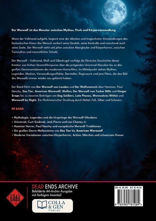 Produktbild: Der Werwolf &ndash; Vollmond, Wolf und Silberkugel (Dead Ends A4-Archivband)
