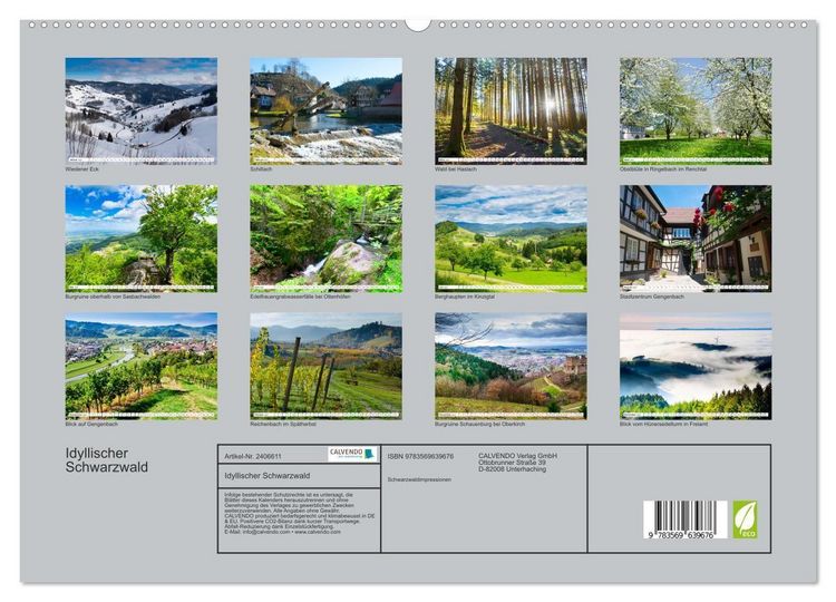 Produktbild: Idyllischer Schwarzwald (hochwertiger Premium Wandkalender 2027 DIN A2 quer), Kunstdruck in Hochglanz