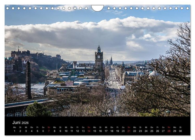 Produktbild: EDINBURGH. Blick. Licht. Wetter. (Wandkalender 2026 DIN A4 quer), CALVENDO Monatskalender