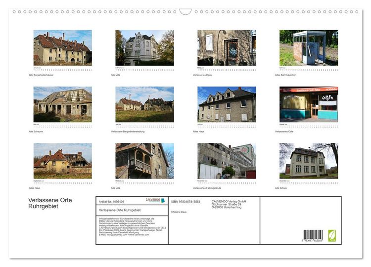 Produktbild: Verlassene Orte Ruhrgebiet (Wandkalender 2026 DIN A2 quer), CALVENDO Monatskalender