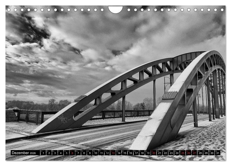 Produktbild: Magdeburg in Schwarz - Wei&szlig; (Wandkalender 2026 DIN A4 quer), CALVENDO Monatskalender