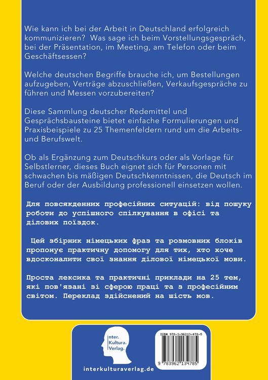 Produktbild: Das Konversationsbuch f&uuml;r Wirtschaftsdeutsch in der Arbeitswelt Deutsch-Ukrainisch