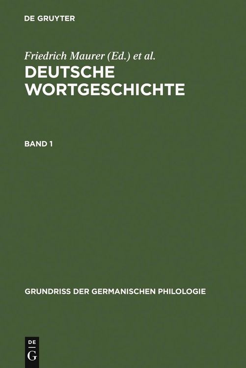Produktbild: Deutsche Wortgeschichte. Band 1