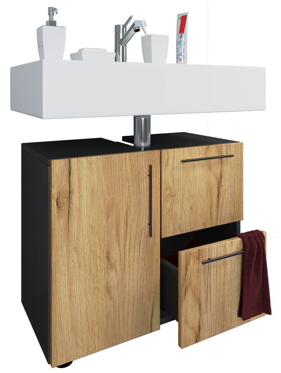 Produktbild: Holz Badm&ouml;bel Badunterschrank Flandu Schublade