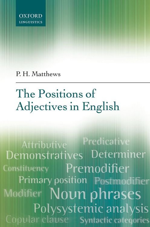 Produktbild: The Positions of Adjectives in English