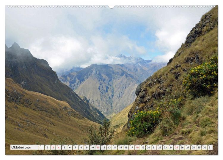 Produktbild: Inka Trail und Machu Picchu, Trekking zur ber&uuml;hmten Inkastadt (Wandkalender 2026 DIN A2 quer), CALVENDO Monatskalender