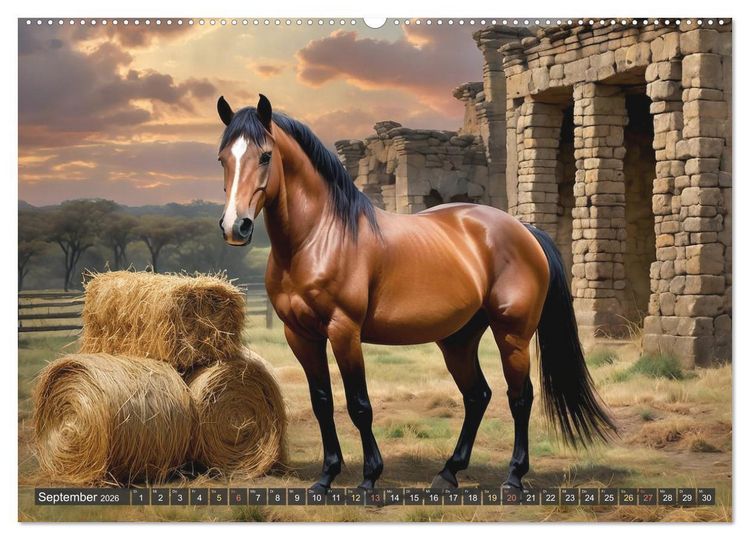 Produktbild: Sch&ouml;ne wilde Mustangs (hochwertiger Premium Wandkalender 2026 DIN A2 quer), Kunstdruck in Hochglanz