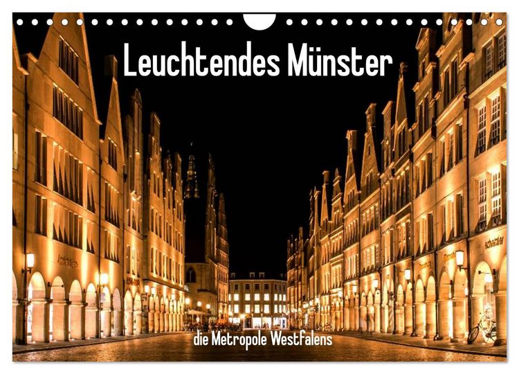 Produktbild: Leuchtendes M&uuml;nster 2026 - die Metropole Westfalens (Wandkalender 2026 DIN A4 quer), CALVENDO Monatskalender
