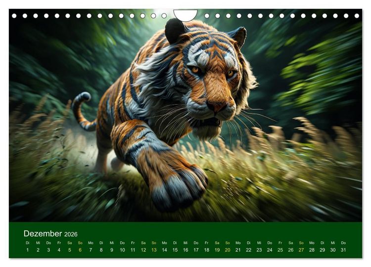 Produktbild: Majest&auml;tische Tiger (Wandkalender 2026 DIN A4 quer), CALVENDO Monatskalender