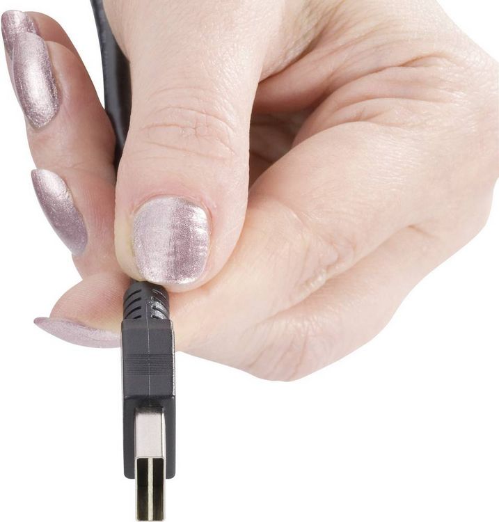 Produktbild: Renkforce USB-Kabel USB 2.0 USB-A Stecker, USB-B Stecker 1.80 m Schwarz beidseitig verwendbarer Stecker, vergoldete Steckkontakte RF-4078644