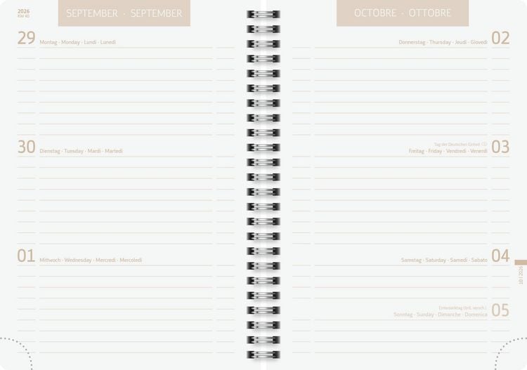 Produktbild: Sch&uuml;lerkalender 2026/2027 "Linen" | A5, Textil