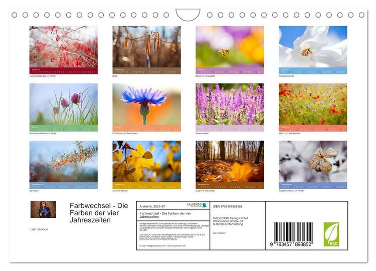 Produktbild: Farbwechsel - Die Farben der vier Jahreszeiten (Wandkalender 2026 DIN A4 quer), CALVENDO Monatskalender