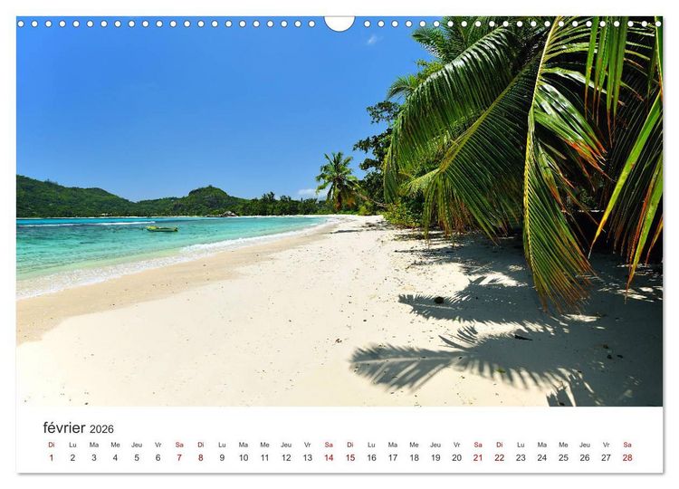 Produktbild: Plages de r&ecirc;ve Seychelles (Calendrier mural 2026 DIN A3 vertical), CALVENDO calendrier mensuel