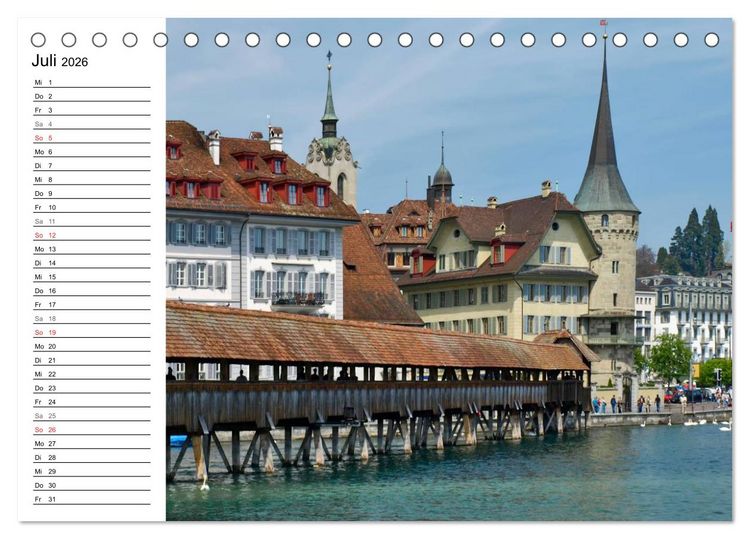 Produktbild: Erleben Sie LUZERN (Tischkalender 2026 DIN A5 quer), CALVENDO Monatskalender