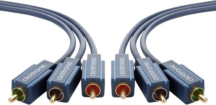 Produktbild: Clicktronic Composite Cinch AV Anschlusskabel [3x Cinch-Stecker - 3x Cinch-Stecker] 1m Blau