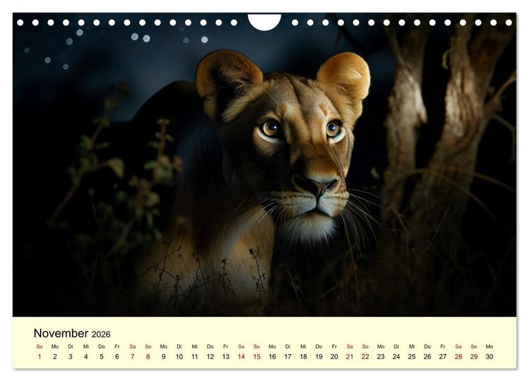 Produktbild: Majest&auml;tische L&ouml;wen - Die Herrscher der Wildnis (Wandkalender 2026 DIN A4 quer), CALVENDO Monatskalender