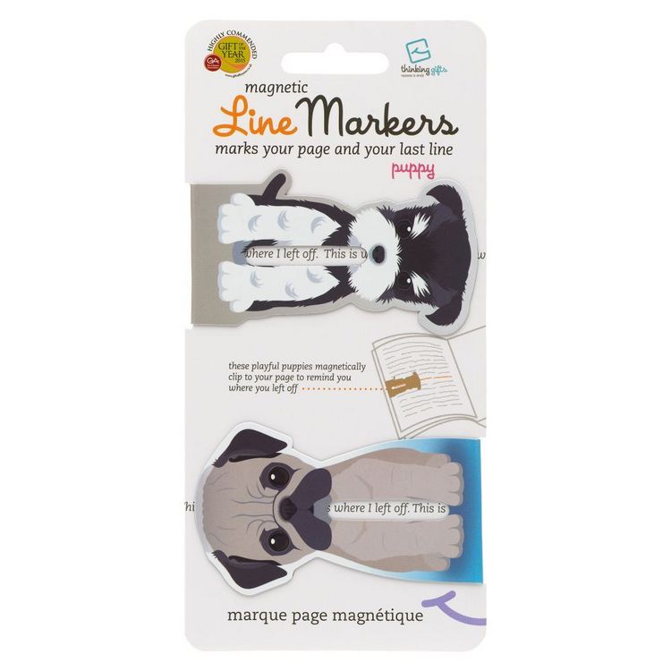 Produktbild: Line Markers (Dogs/Hunde) - Magnetische Lesezeichen - 2er Set