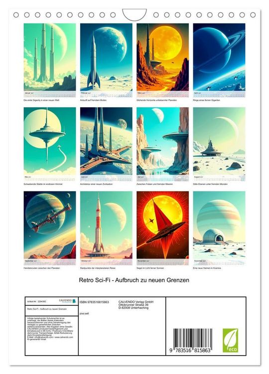 Produktbild: Retro Sci-Fi - Aufbruch zu neuen Grenzen (Wandkalender 2027 DIN A4 hoch), CALVENDO Monatskalender
