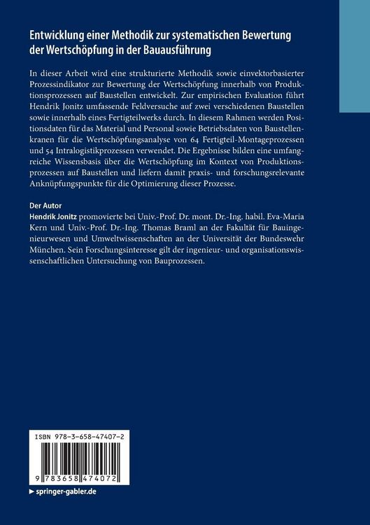 Produktbild: Entwicklung einer Methodik zur systematischen Bewertung der Wertsch&ouml;pfung in der Bauausf&uuml;hrung