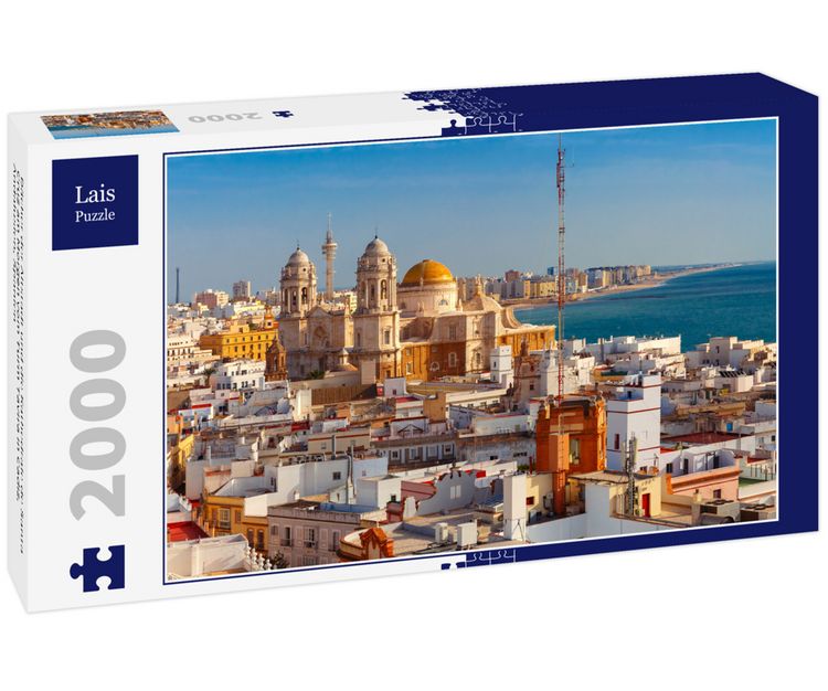 Produktbild: Lais Puzzle D&auml;cher der Altstadt und die Kathedrale de Santa Cruz am Morgen vom Turm Tavira in Cadiz, Andalusien, Spanien 2000 Teile