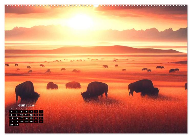 Produktbild: Pr&auml;rie Welten - Ein Kalender, der die Seele der Pr&auml;rie einf&auml;ngt. (hochwertiger Premium Wandkalender 2026 DIN A2 quer), Kunstdruck in Hochglanz