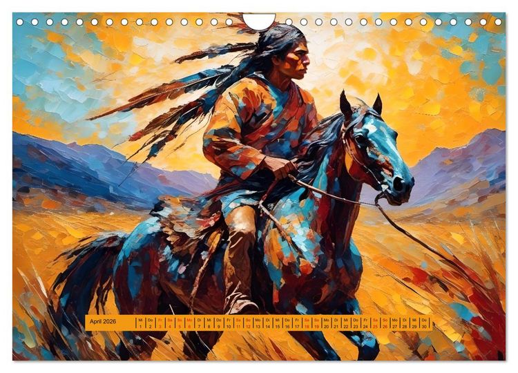 Produktbild: Amerikanische Ureinwohner - Bilder von Geschichten inspiriert (Wandkalender 2026 DIN A4 quer), CALVENDO Monatskalender