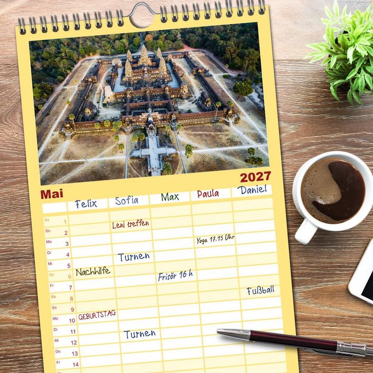 Produktbild: Familienplaner 2027 - Faszinierendes Asien - Eine Kulturreise in den Fernen Osten mit 5 Spalten (Wandkalender, 21 x 45 cm) CALVENDO
