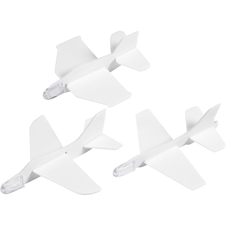 Produktbild: Creativ Company Flugzeug-Sortiment, L 11,5-12,5 cm, B 11-12 cm, Wei&szlig;, 3 Stk