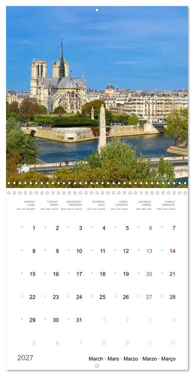 Produktbild: D&eacute;couverte des c&eacute;l&egrave;bres cath&eacute;drales fran&ccedil;aises (Calendrier mural carr&eacute; 2027 30x30 cm) Calendrier double avec une page pour vos prises de notes