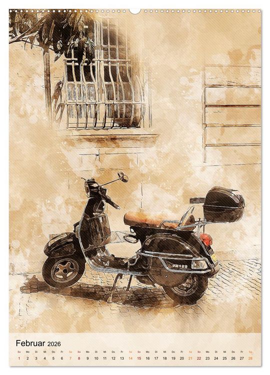 Produktbild: Motorroller - Vespa Galerie (hochwertiger Premium Wandkalender 2026 DIN A2 hoch), Kunstdruck in Hochglanz