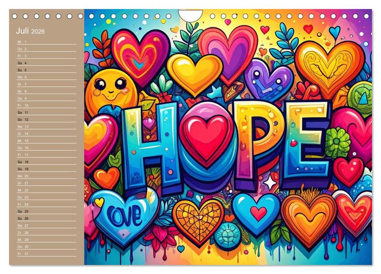 Produktbild: Graffiti im Blick &ndash; Das Jahr in Farben (Wandkalender 2026 DIN A4 quer), CALVENDO Monatskalender