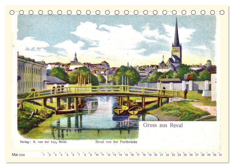 Produktbild: GRUSS AUS REVAL - Estlands Hauptstadt in alten Ansichten (Tischkalender 2026 DIN A5 quer), CALVENDO Monatskalender