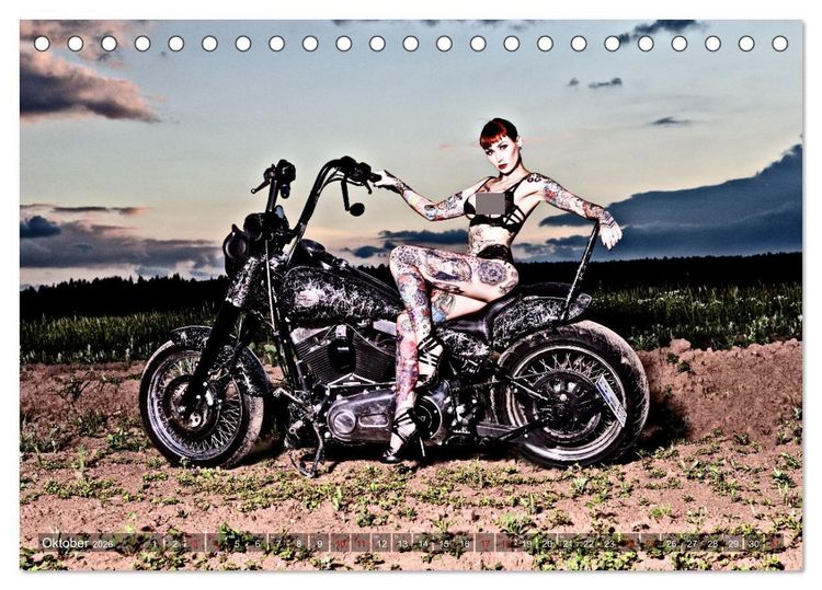 Produktbild: Motorr&auml;der und Sexy Girls (Tischkalender 2026 DIN A5 quer), CALVENDO Monatskalender