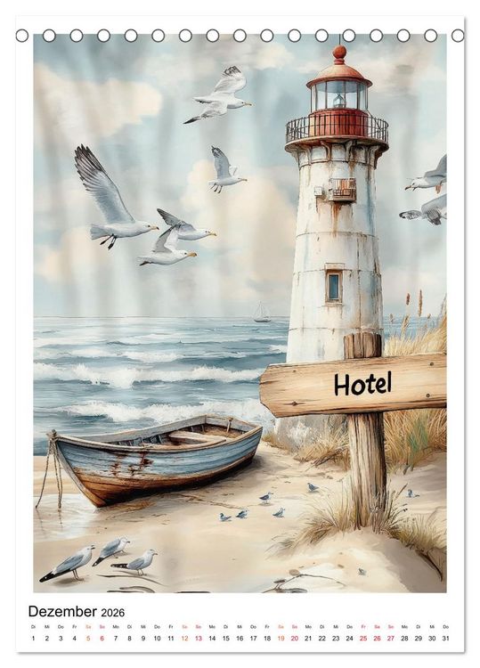 Produktbild: Maritimes Vergn&uuml;gen am Strand (Tischkalender 2026 DIN A5 hoch), CALVENDO Monatskalender