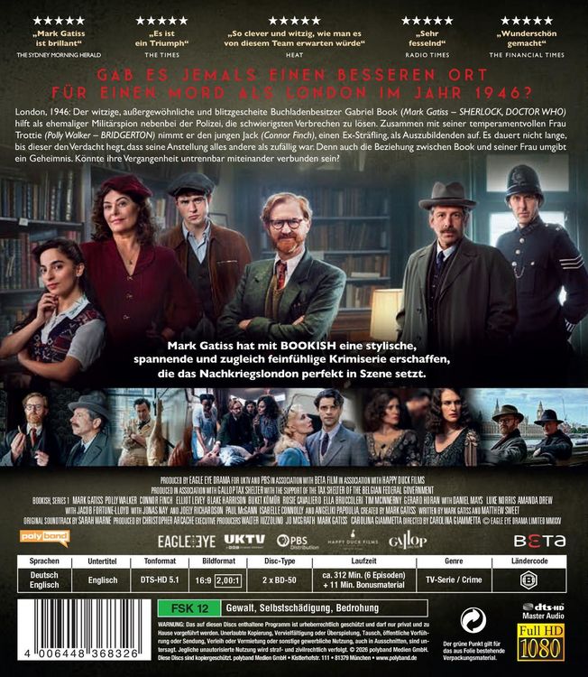 Produktbild: Bookish - Ein Mord spricht B&auml;nde. Die komplette erste Staffel [2 BRs]