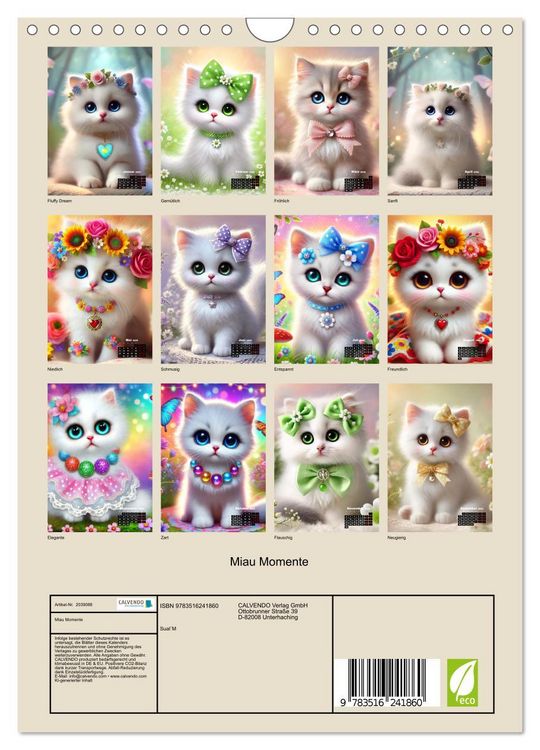 Produktbild: Miau Momente (Wandkalender 2026 DIN A4 hoch), CALVENDO Monatskalender