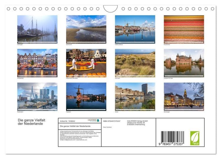 Produktbild: Die ganze Vielfalt der Niederlande (Wandkalender 2026 DIN A4 quer), CALVENDO Monatskalender