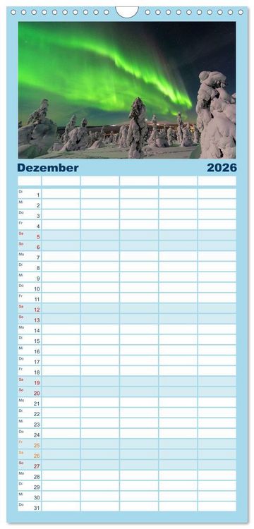 Produktbild: Familienplaner 2026 - Magische Polarlichter der Erde mit 5 Spalten (Wandkalender, 21 x 45 cm) CALVENDO