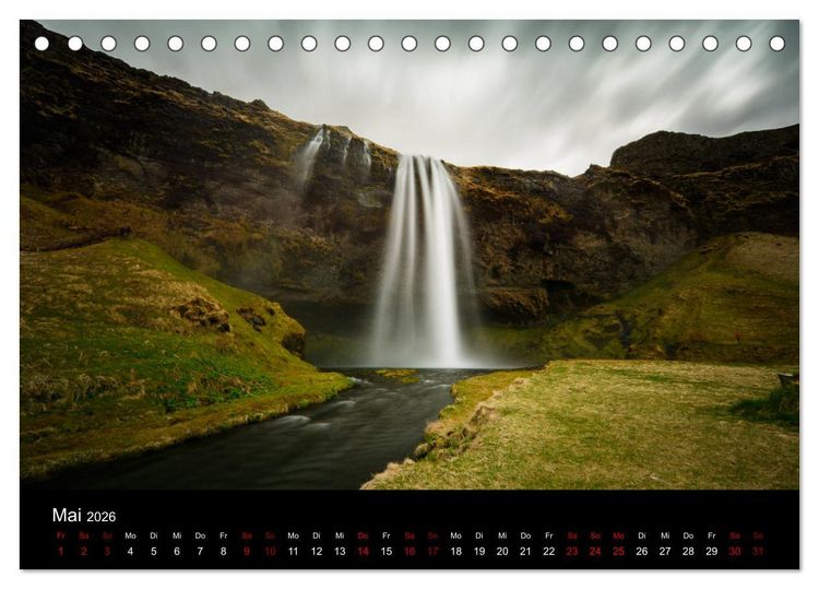 Produktbild: Island - Unber&uuml;hrte Landschaften (Tischkalender 2026 DIN A5 quer), CALVENDO Monatskalender