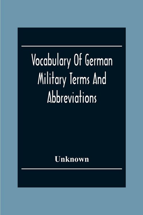 Produktbild: Vocabulary Of German Military Terms And Abbreviations