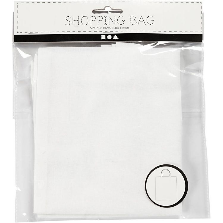 Produktbild: Creativ Company Taschen, Tragetaschen und Portemonnaies Tragetasche, Wei&szlig;, 28x30 cm, 130 g, 1 St&uuml;k