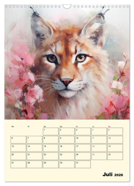 Produktbild: Raubkatzen. Zauberhafte Aquarelle (Wandkalender 2026 DIN A3 hoch), CALVENDO Monatskalender