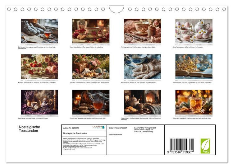 Produktbild: Nostalgische Teestunden (Wandkalender 2026 DIN A4 quer), CALVENDO Monatskalender