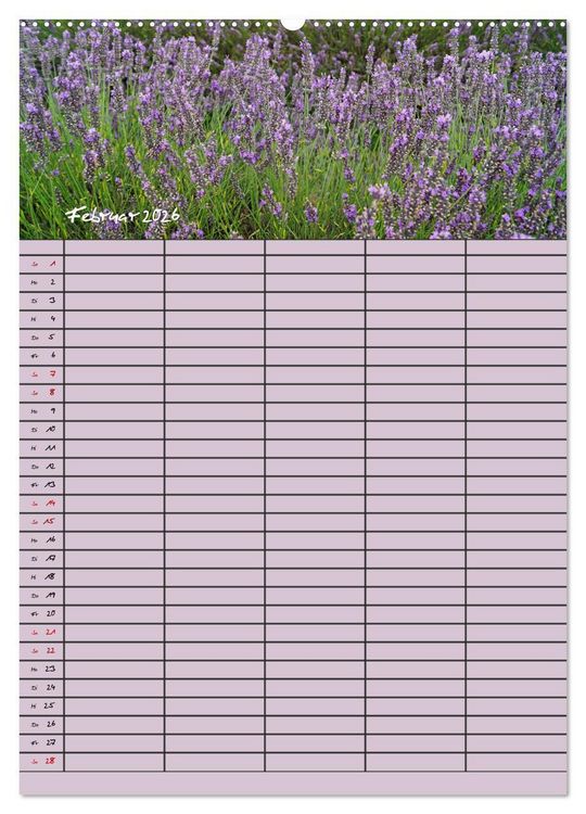 Produktbild: Naturzauber Lavendel - Familienplaner (Wandkalender 2026 DIN A2 hoch), CALVENDO Monatskalender