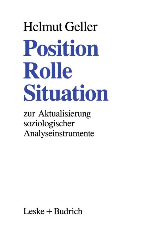 Produktbild: Position &mdash; Rolle &mdash; Situation